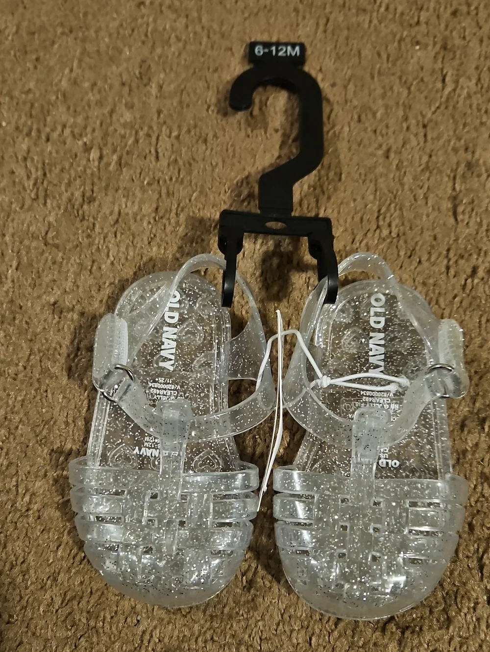 Old Navy Clear Glitter Jelly Sandals